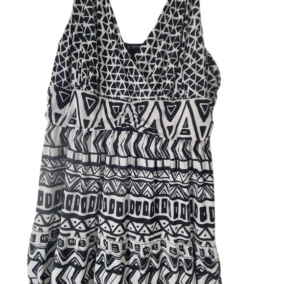INC International Concepts Black White Geometric Printed Maxi Dress Size 3XL - Picture 3 of 9